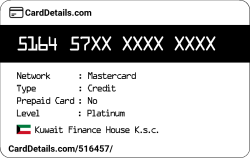 Card Details: 516457