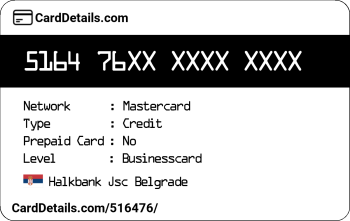 Card Details: 516476