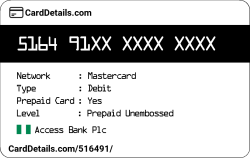 Card Details: 516491