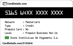 Card Details: 516564