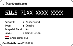 Card Details: 516571