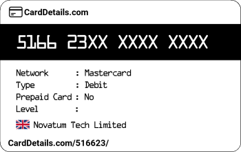 Card Details: 516623