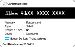 Card Details: 516641