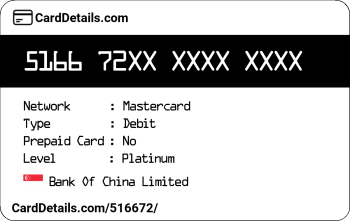 Card Details: 516672