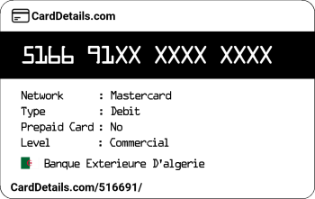 Card Details: 516691