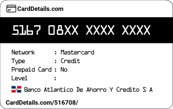 Card Details: 516708