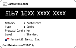 Card Details: 516712