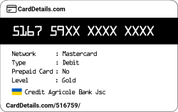 Card Details: 516759