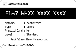 Card Details: 516766
