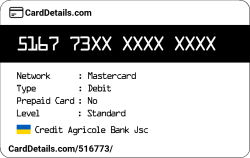 Card Details: 516773
