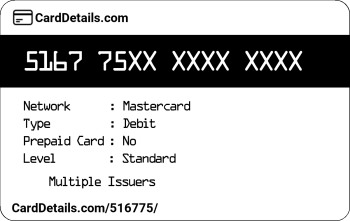 Card Details: 516775
