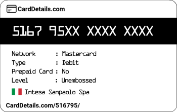 Card Details: 516795