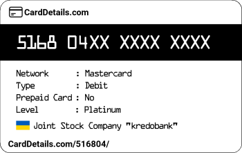Card Details: 516804