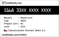 Card Details: 516833