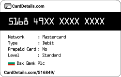 Card Details: 516849