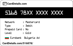 Card Details: 516878