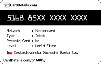Card Details: 516885