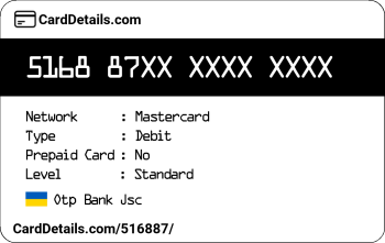 Card Details: 516887