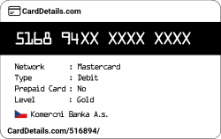 Card Details: 516894