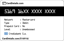 Card Details: 516916