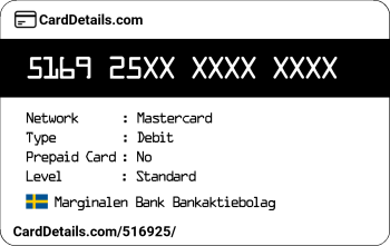 Card Details: 516925