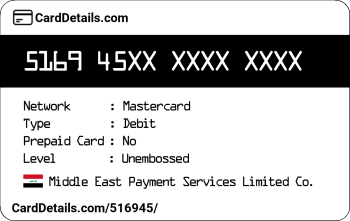 Card Details: 516945