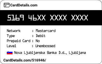 Card Details: 516946