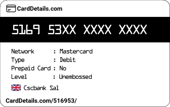 Card Details: 516953