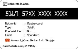 Card Details: 516957