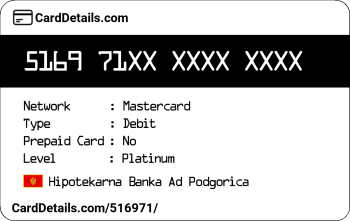 Card Details: 516971