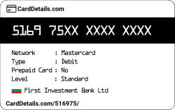 Card Details: 516975