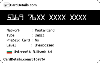 Card Details: 516976