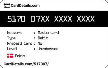 Card Details: 517007