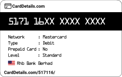 Card Details: 517116