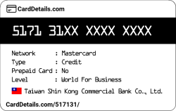 Card Details: 517131