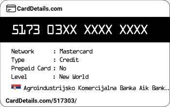 Card Details: 517303