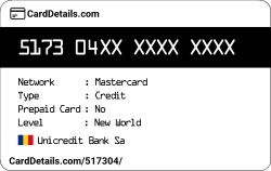 Card Details: 517304