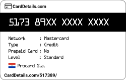 Card Details: 517389