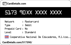 Card Details: 517390