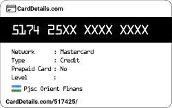 Card Details: 517425