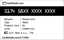 Card Details: 517458