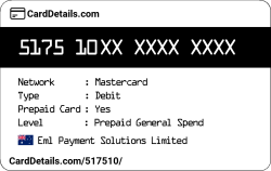 Card Details: 517510