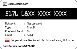 Card Details: 517668