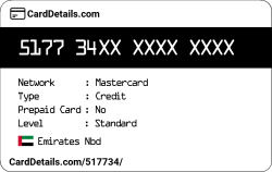 Card Details: 517734