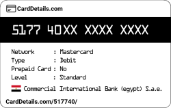 Card Details: 517740