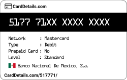 Card Details: 517771