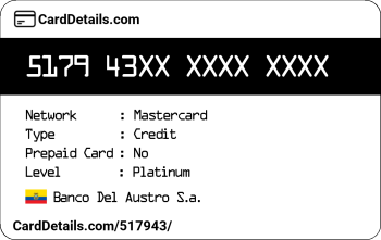 Card Details: 517943