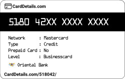 Card Details: 518042