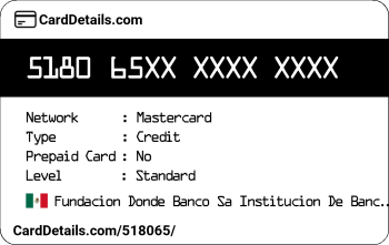 Card Details: 518065