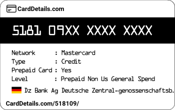 Card Details: 518109